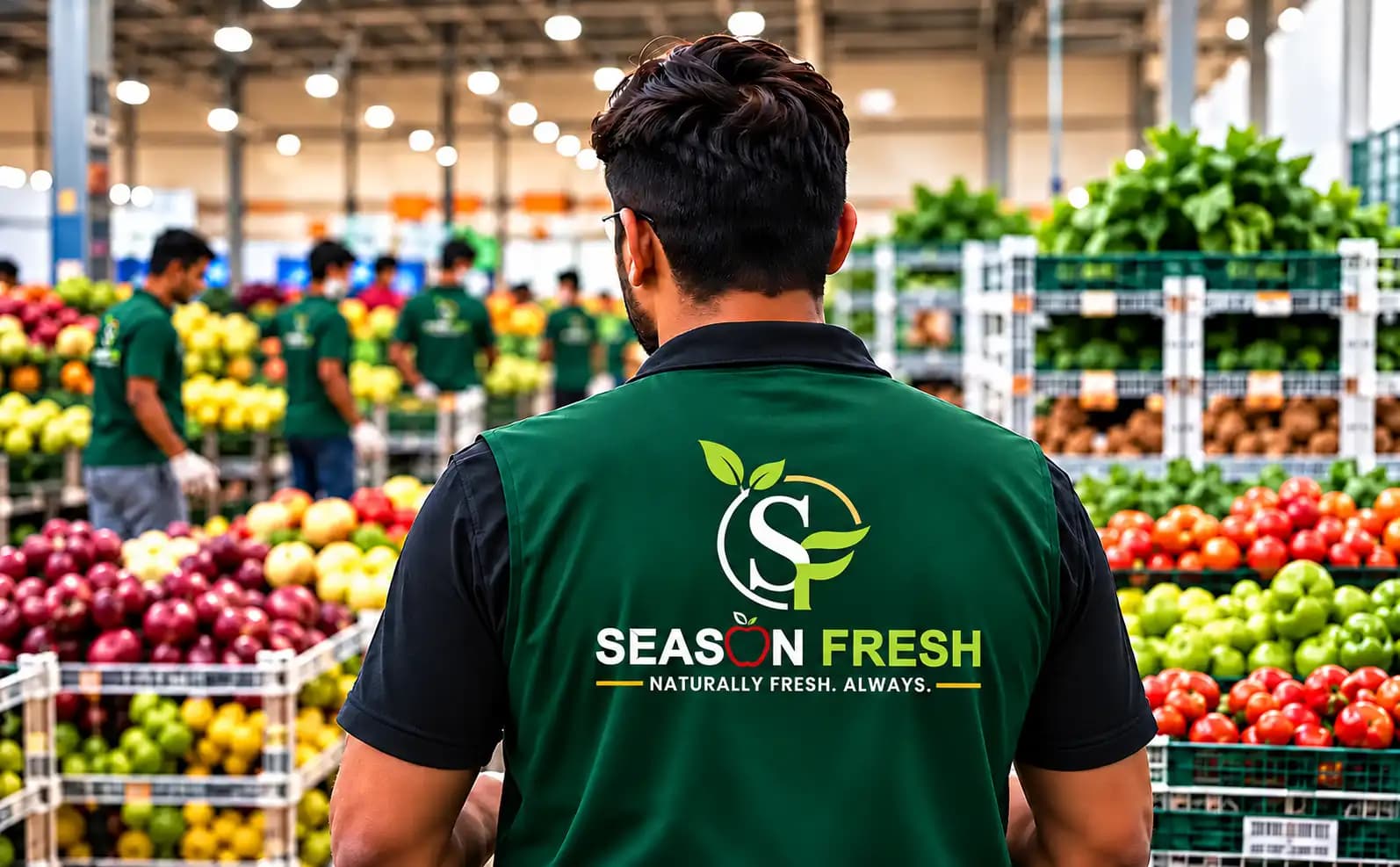 Season Fresh team member in the produce hall