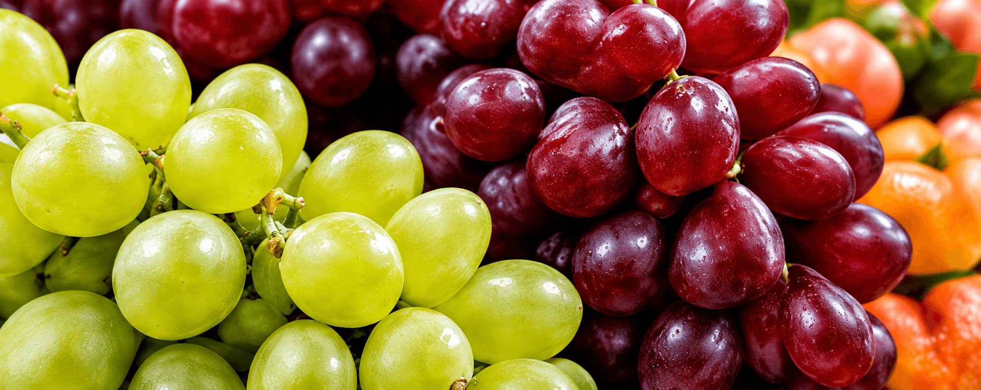 Green and red grapes