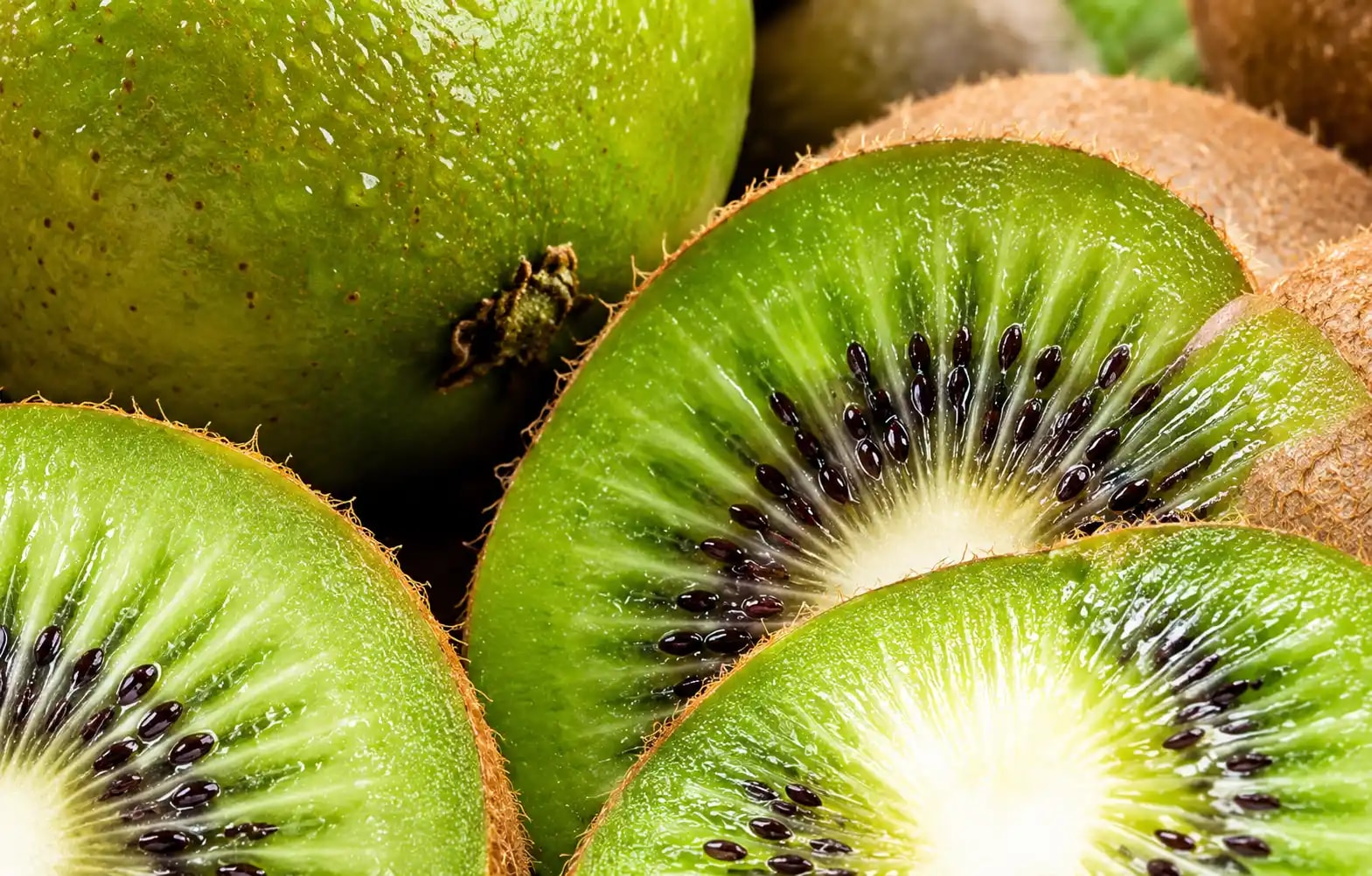 Close-up of a juicy kiwi