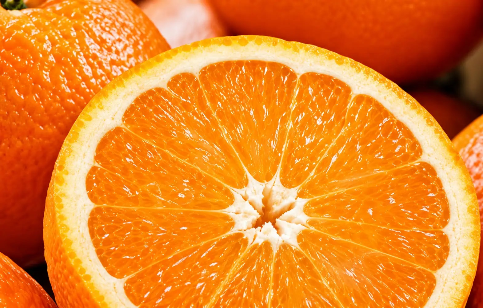 Close-up of a juicy orange slice